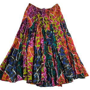 Vintage Y2K Madison Studio Patchwork Multicolor Colorful Maxi Skirt Pull On 14